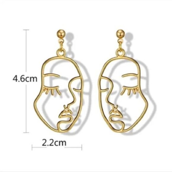 Hollow out Face Design Earrings - Picture 2 of 2